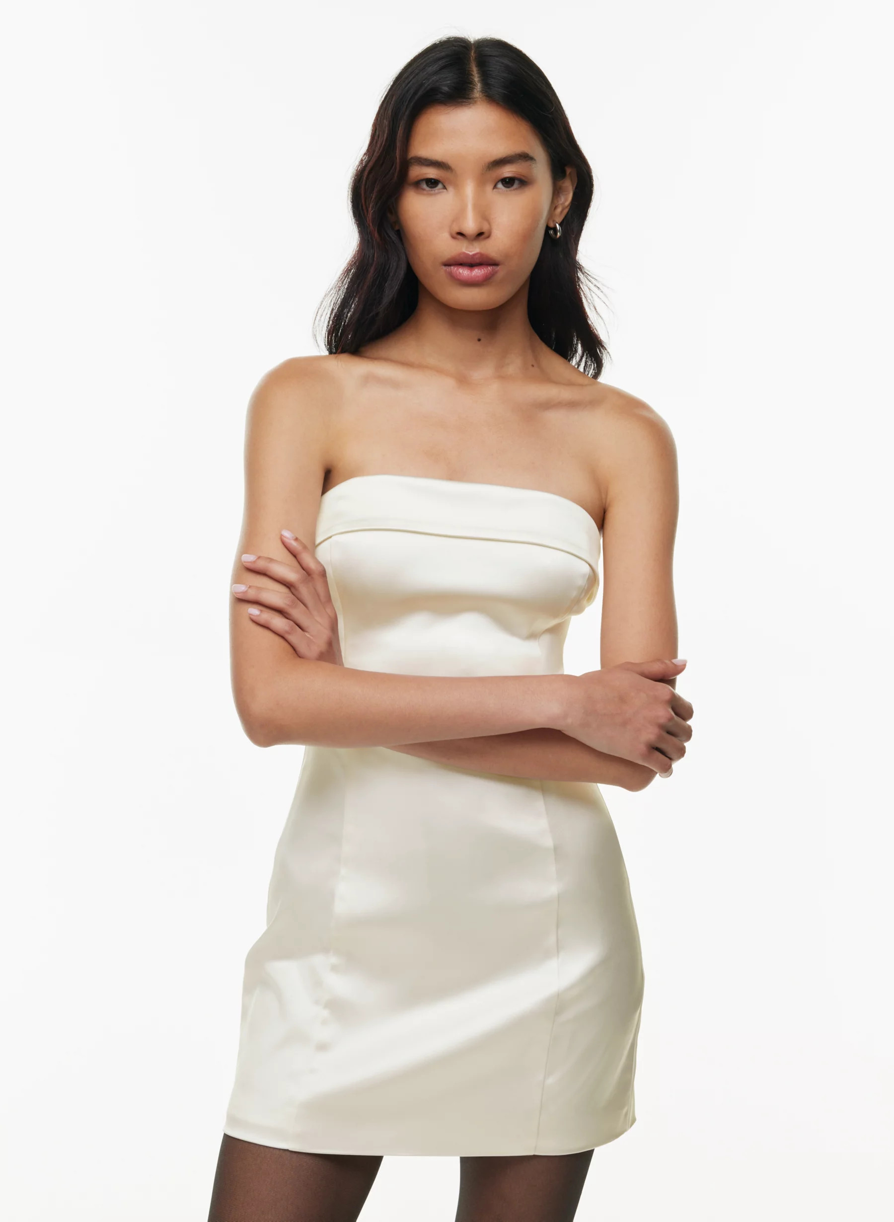 SHIMMER SATIN TUBE DRESS | Aritzia