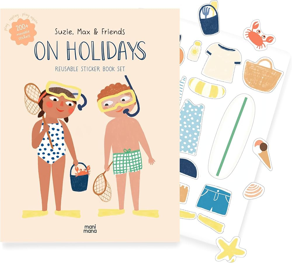Suzie, Max & Friends On Holidays - Reusable and Educational Sticker Book Set for Kids 3-8Y - 200 ... | Amazon (US)