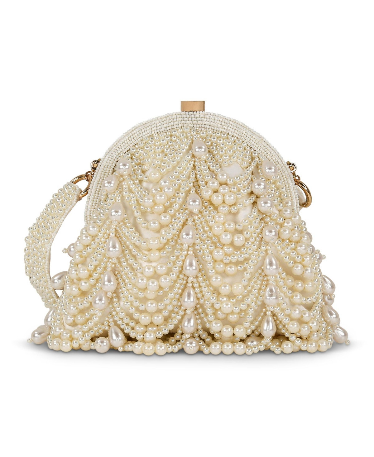 Woman's Dottie Romantic Pearl Pouch Clutch - Ivory | Macy's
