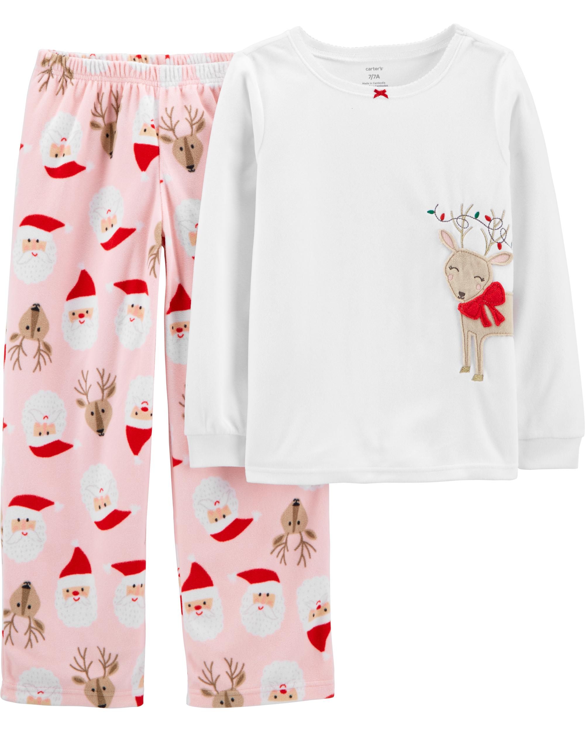 2-Piece Reindeer Christmas Fleece PJs | Carter's