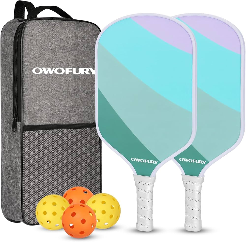 Fiberglass Pickleball Paddles Set of 2, Pickle Ball Racket Lightweight Honeycomb Core Control Pad... | Amazon (US)