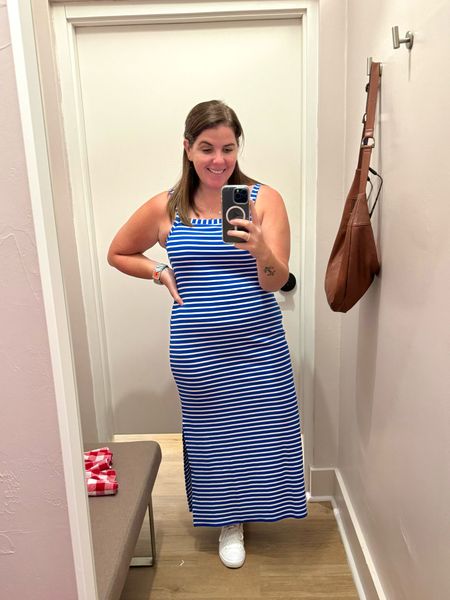 This may be the perfect everyday dress for summer! The dress runs TTS, has a built in bra, comes in two color options (both are perfect for the 4th) and the dress is 40% off right now! 

#LTKStyleTip #LTKSaleAlert #LTKMidsize