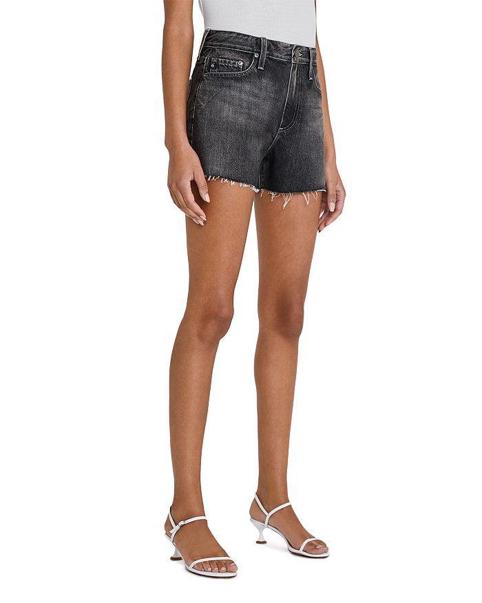 Alexxis Frayed Denim Shorts in Shadow Black | Bloomingdale's (US)