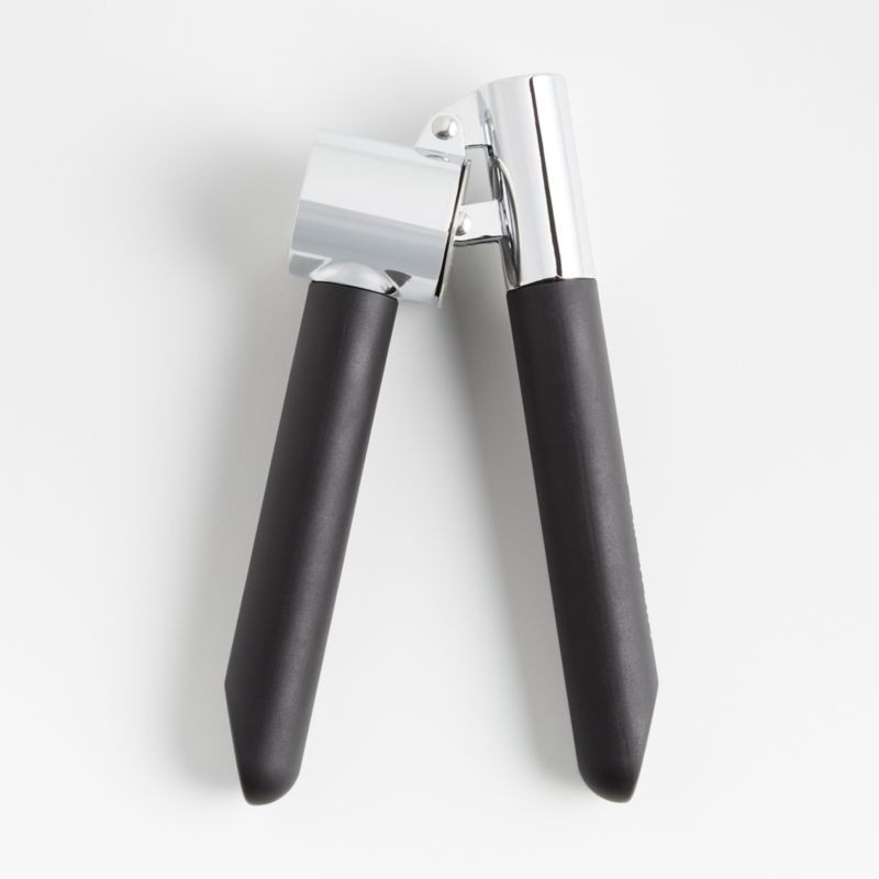 Crate & Barrel Black Soft-Touch Garlic Press + Reviews | Crate & Barrel | Crate & Barrel