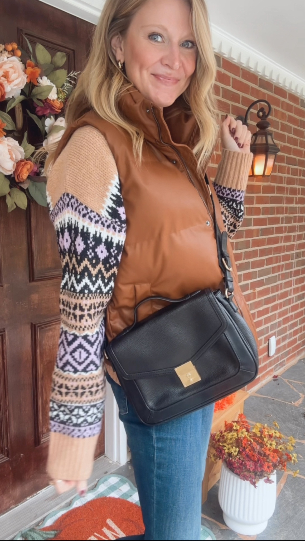 Tuesday outfit of the day! Love this fair aisle sweater from Walmart paired with this target vest! Lots of options linked!