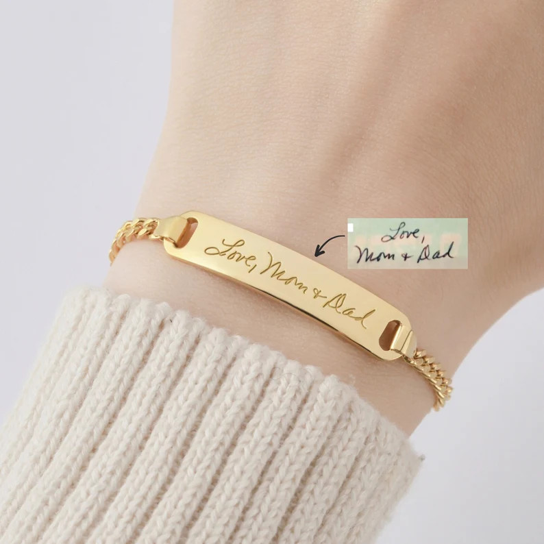 Handwriting Bracelet, Handwritten Bracelet, Memorial Gift, Signature Bracelet, Handwriting Jewelr... | Etsy (US)