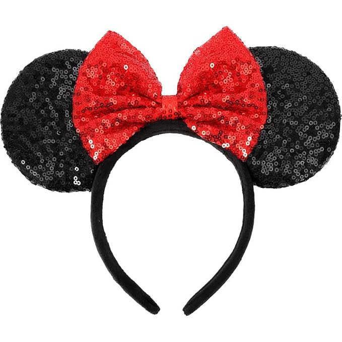 Mouse Ears Headband, Mouse Ears Sequin Bow Headbands for Women Girls, Cosplay Accessories Party D... | Amazon (US)