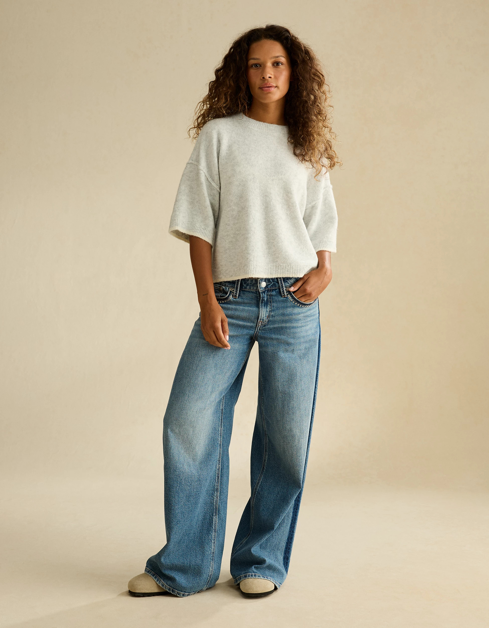 AE Whoa So Soft Short-Sleeve Sweater | American Eagle Outfitters (US & CA)