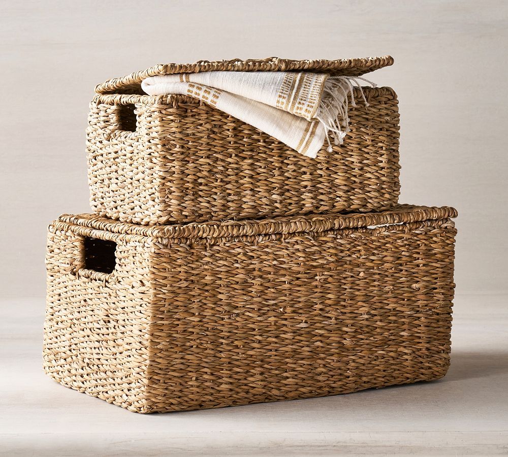 Safi Handwoven Lidded Basket | Pottery Barn (US)