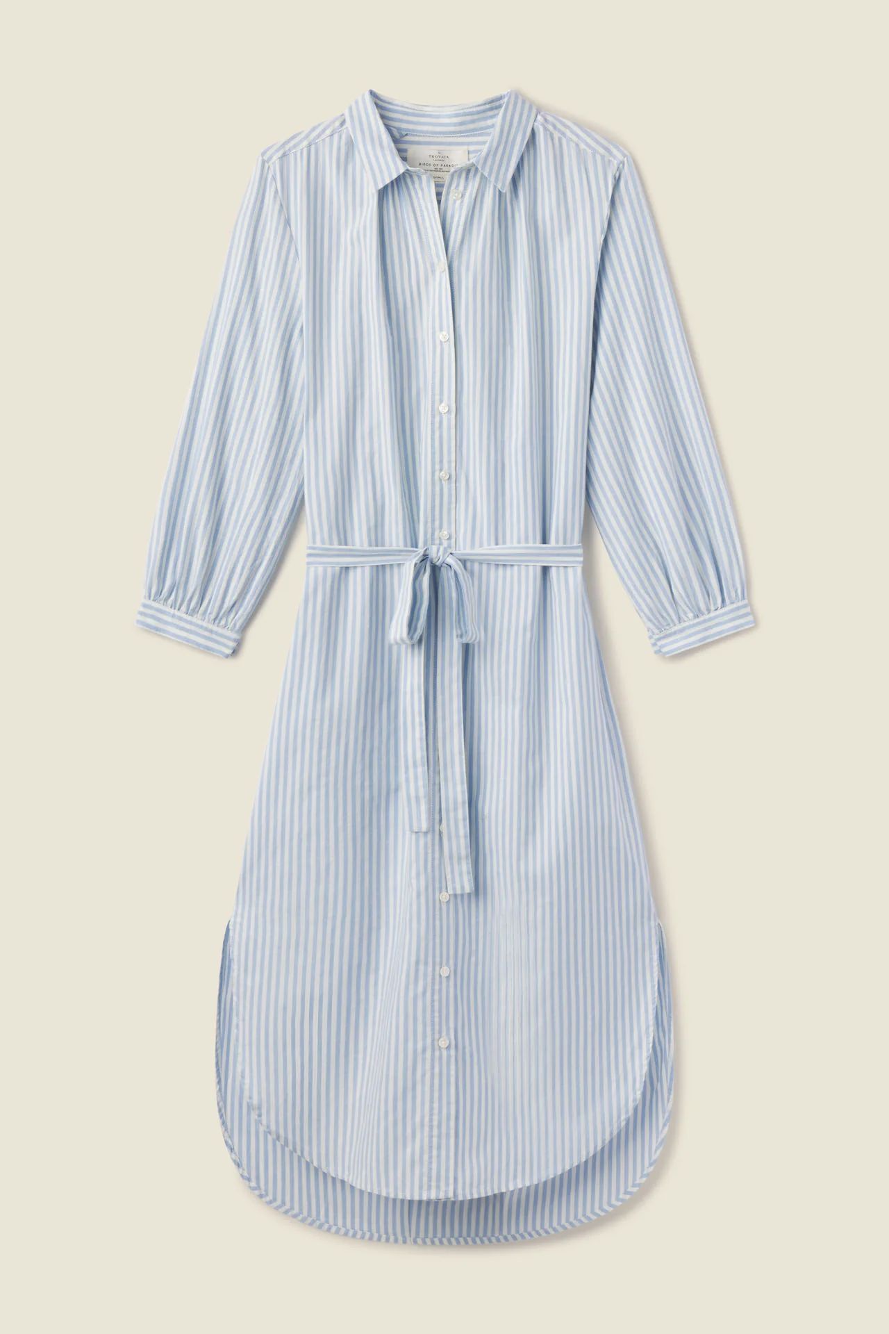 Joni Dress Blue Oxford Stripe | TROVATA