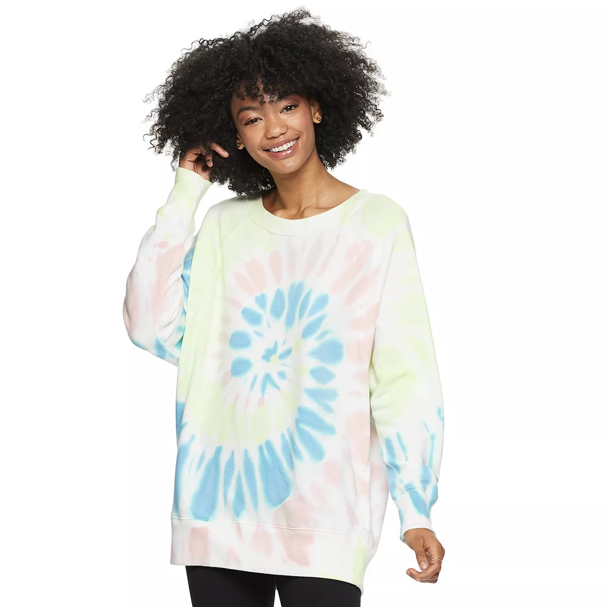 Juniors' SO® Oversized Crew Tunic Sweatshirt
                     Color:
					Spiral Wash
				
	... | Kohl's