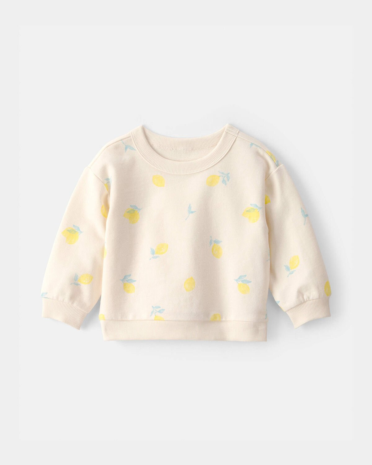 Baby Girl Lemon French Terry Pullover Sweatshirt - Cream | Carter's Inc