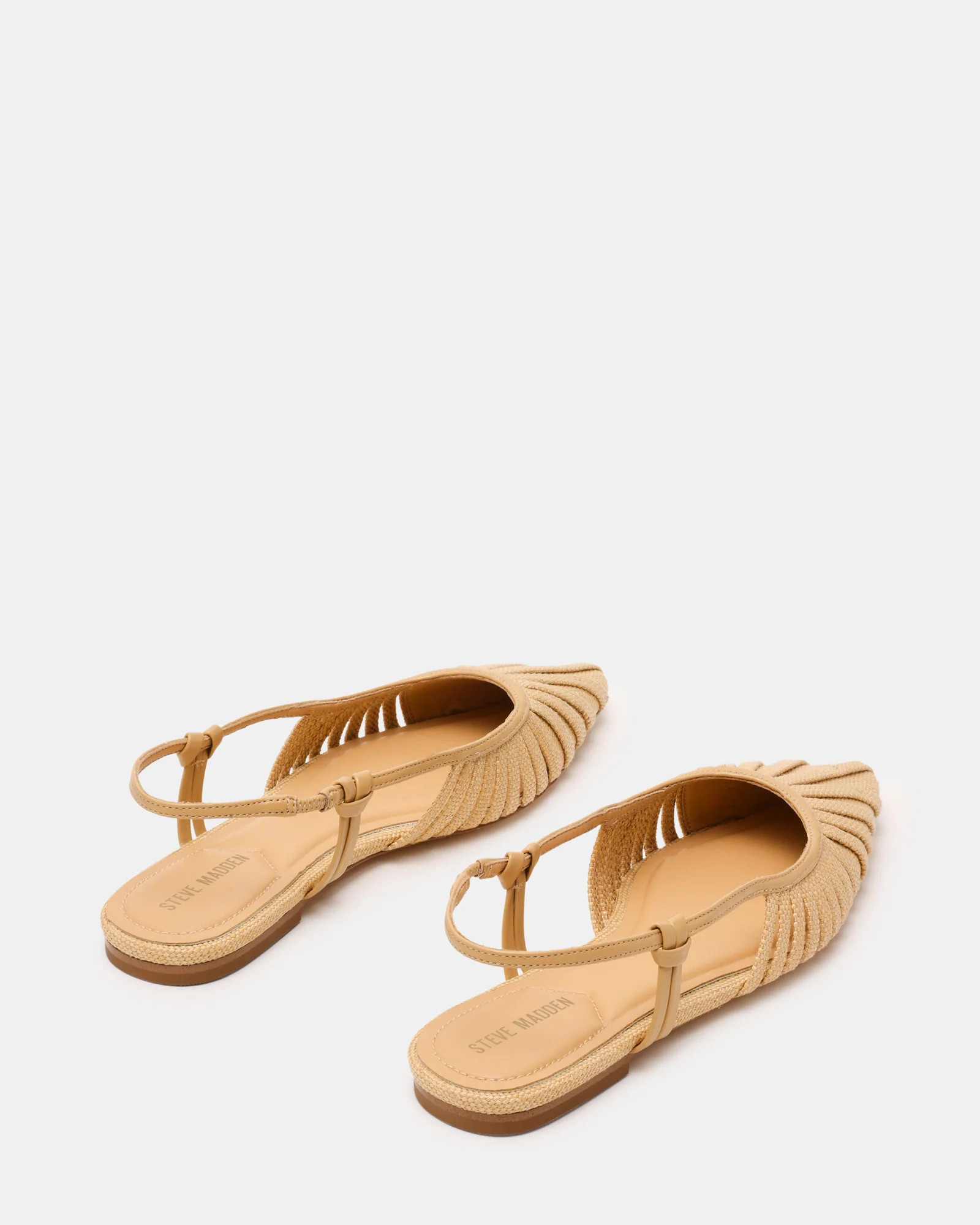 ALANDRIA Natural Raffia Woven Pointed-Toe Women's Flat | Steve Madden (US)