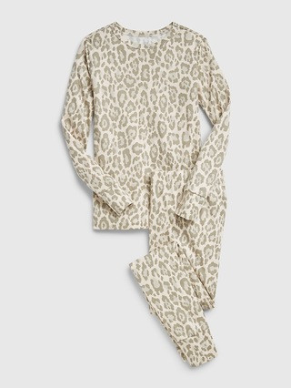 Kids 100% Organic Cotton Cheetah Print PJ Set | Gap (US)