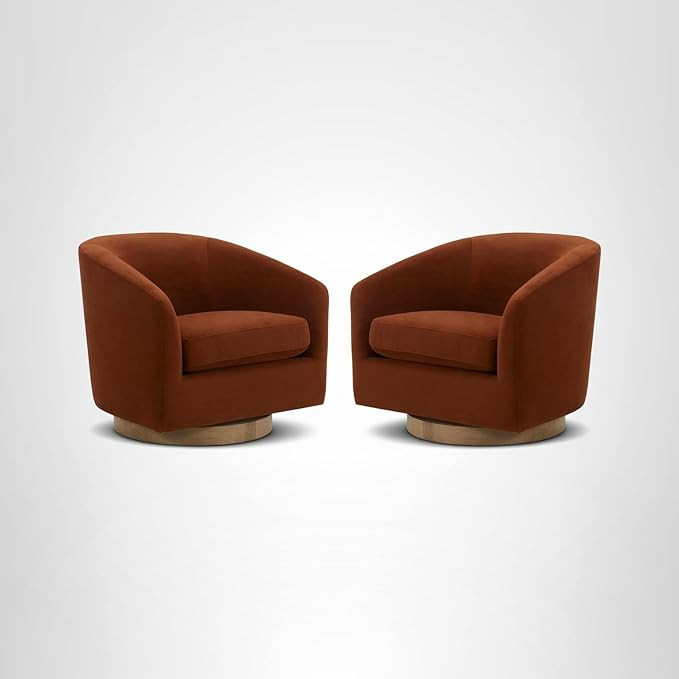 CHITA Swivel Accent Chair Set of 2, FSC Certified Upholstered Velvet Barrel Chair for Living Room... | Amazon (US)