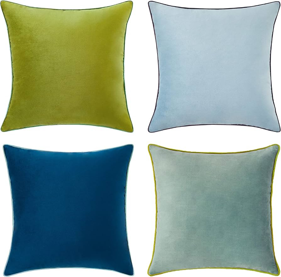 MONDAY MOOSE Decorative Throw Pillow Covers Cushion Cases, Set of 4 Soft Velvet Modern Double-Sid... | Amazon (US)