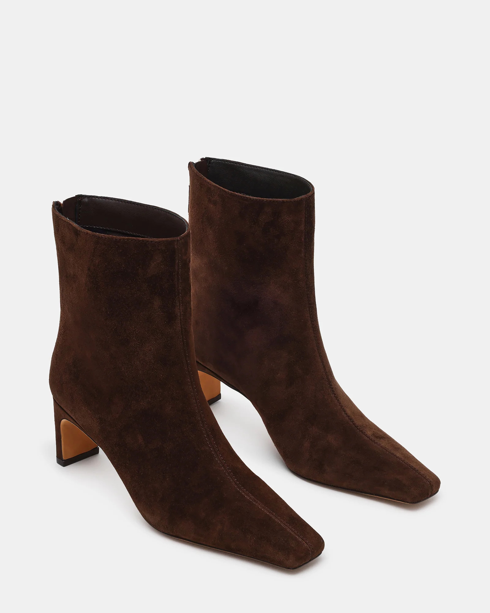 JAMIYAH Brown Suede Square-Toe Women's Ankle Boot | Steve Madden (US)