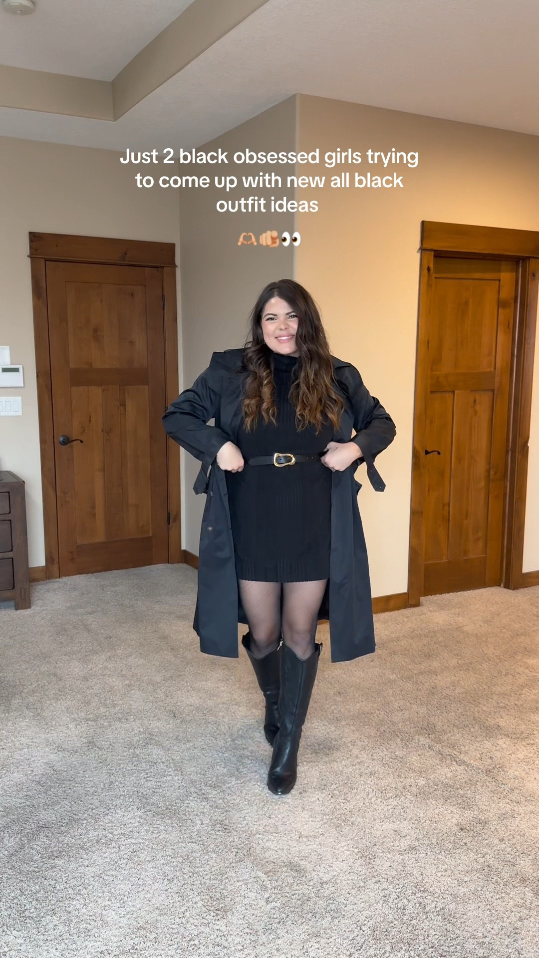 And we’re never gonna give up on the all black outfit! Also if you love sweaters and sweater dresses but don’t like how hot you get in them, this one is perfect, a little bit thinner and short sleeve! #Midsize #MidsizeStyle #MidsizeFashion #WinterOutfit #Winter2024 #WinterStyle #AmazonFashion #AmazonFinds #MomStyle # #MomFashion ##MomOutfit #OOTD 

#LTKSeasonal #LTKFindsUnder50 #LTKMidsize