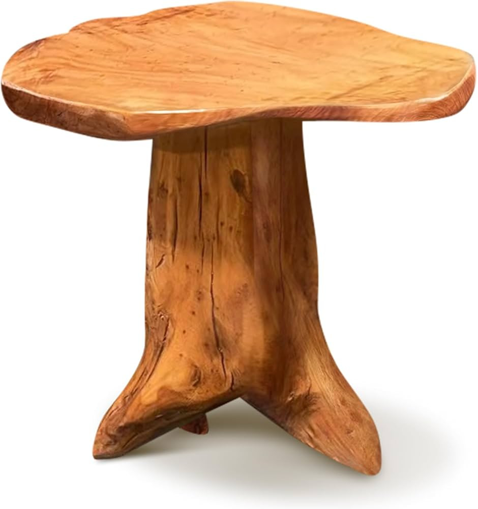 Cedar Root Natural Wood Side Table, Tree Stump Stool Live Edge 13.5"x12"x14"H, Rustic Mushroom St... | Amazon (US)