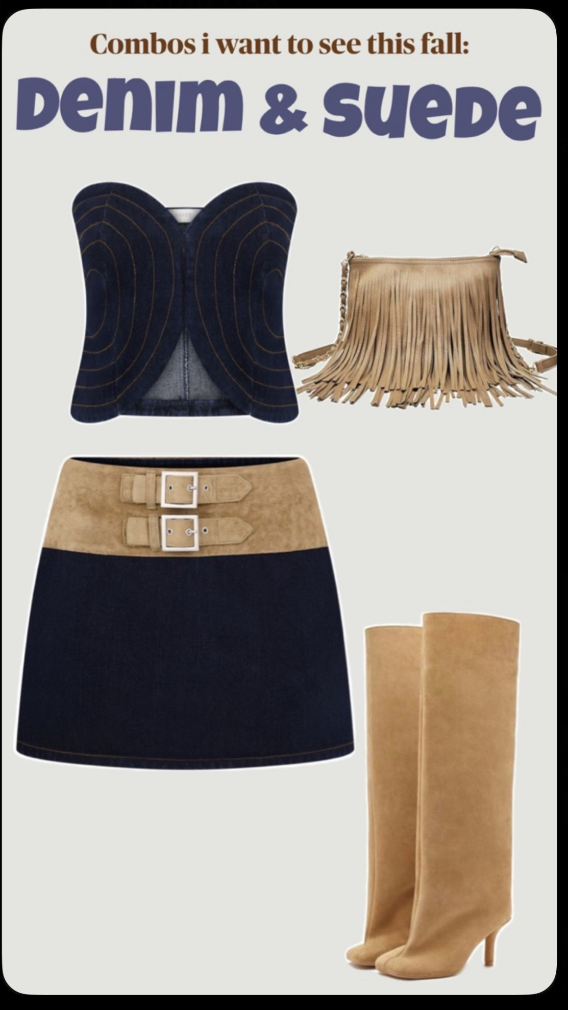 I am loving the denim and suede combo sm for fall this year 

#LTKStyleTip #LTKSeasonal