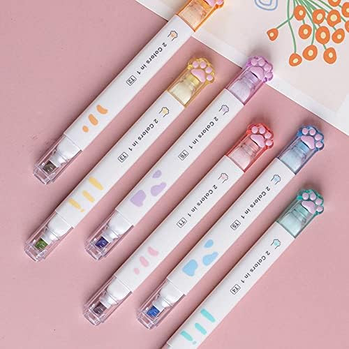 Double-headed Cute Light color eye protection Highlighter Markers, 6-Pack of 12 Flat Heads, Brigh... | Amazon (US)