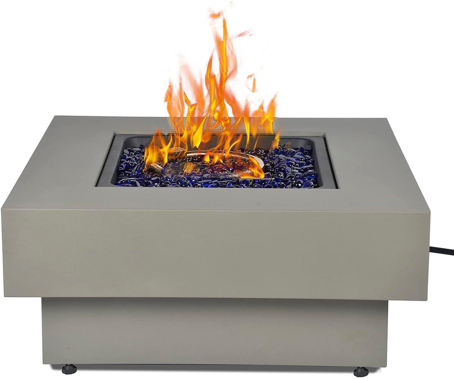 Propane Fire Pit Table, 33-inch 50,000 BTU Outdoor Gas Fireplace for Patio, Square Low Profile Fi... | Amazon (US)