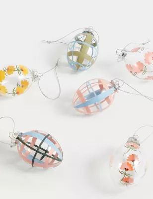 6pk Mini Glass Hanging Egg Decorations | Marks and Spencer AU/NZ