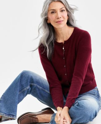 Women's Crewneck Cardigan, Macy's Exclusive | Macy's