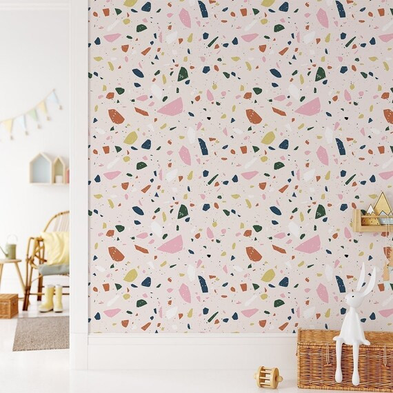 Terrazzo Wallpaper Peel and Stick Removable Nursery Wallpaper | Etsy | Etsy (US)