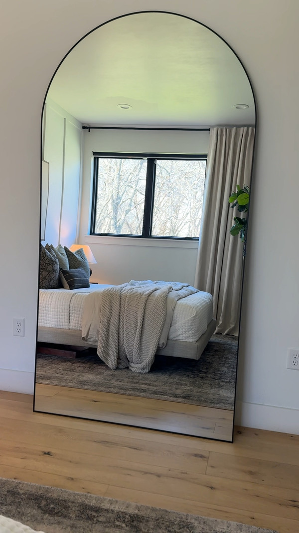 Our bedroom just got a refresh with this oversized arched mirror from Amazon, and I…