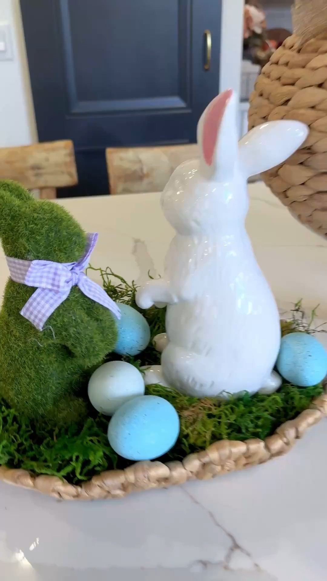 Creative Easter Decor. 2 baskets with scallop edge lids turn into cute Easter decor. The lids work like trays. I used real orchids and flowers inside baskets and faux Easter eggs. 

#LTKSeasonal #LTKvlog #LTKHome