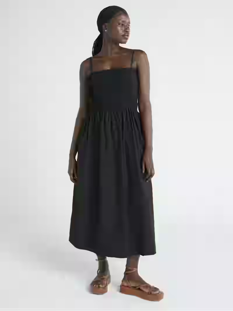 Scoop Women’s and Women’s Plus Smocked Cotton Maxi Dress, Sizes XS-4X | Walmart (US)