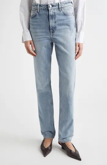 TOTEME High Waist Organic Cotton Slim Leg Jeans | Nordstrom | Nordstrom