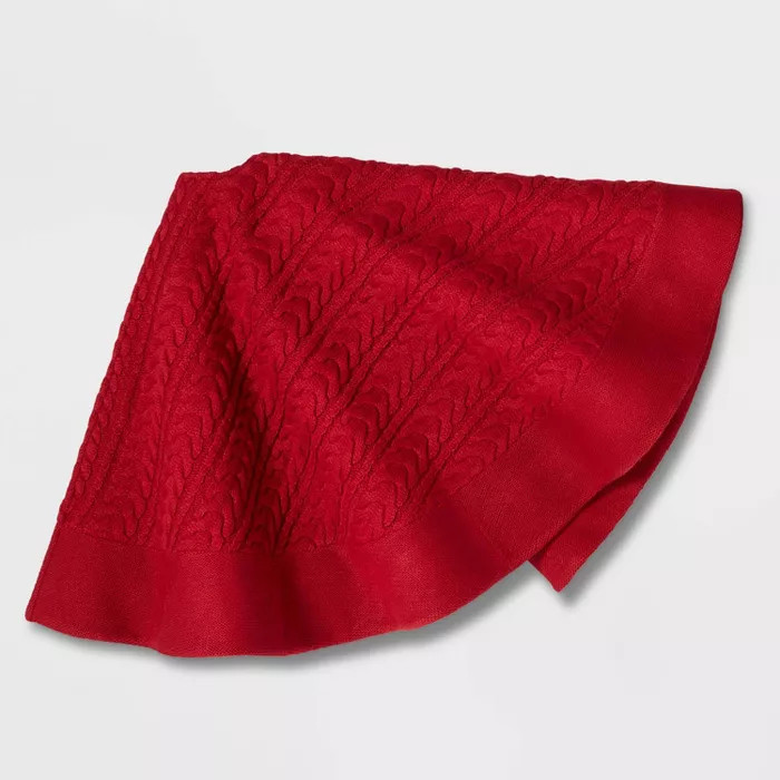 Cable Knit Tree Skirt Red - Wondershop™ | Target