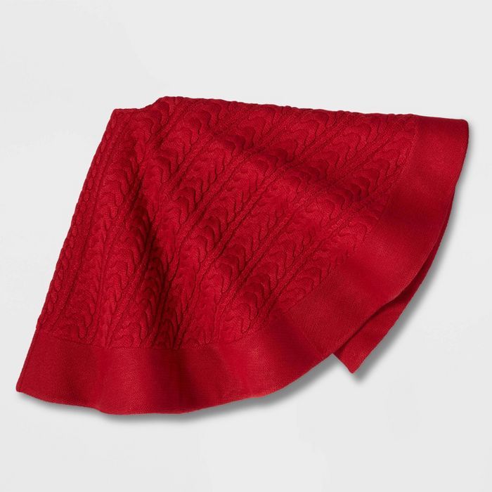 Cable Knit Tree Skirt Red - Wondershop&#8482; | Target