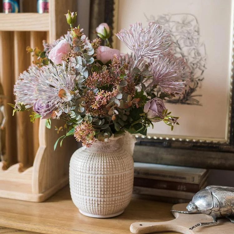 White Textured Porcelain Ceramic Jar Vase | Walmart (US)