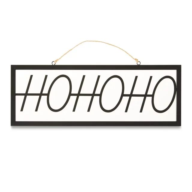 16" x 5.75" Metal HoHoHo Sign Modern Christmas Decoration, Black, Holiday Time | Walmart (US)