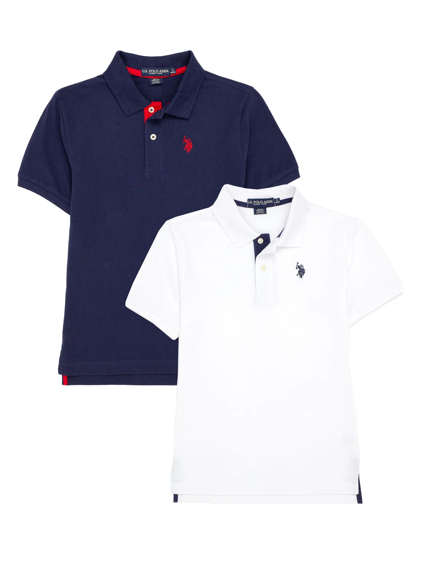 U.S. Polo Assn. Boys Pique Polo Shirt, 2-Pack, Sizes 4-18 | Walmart (US)