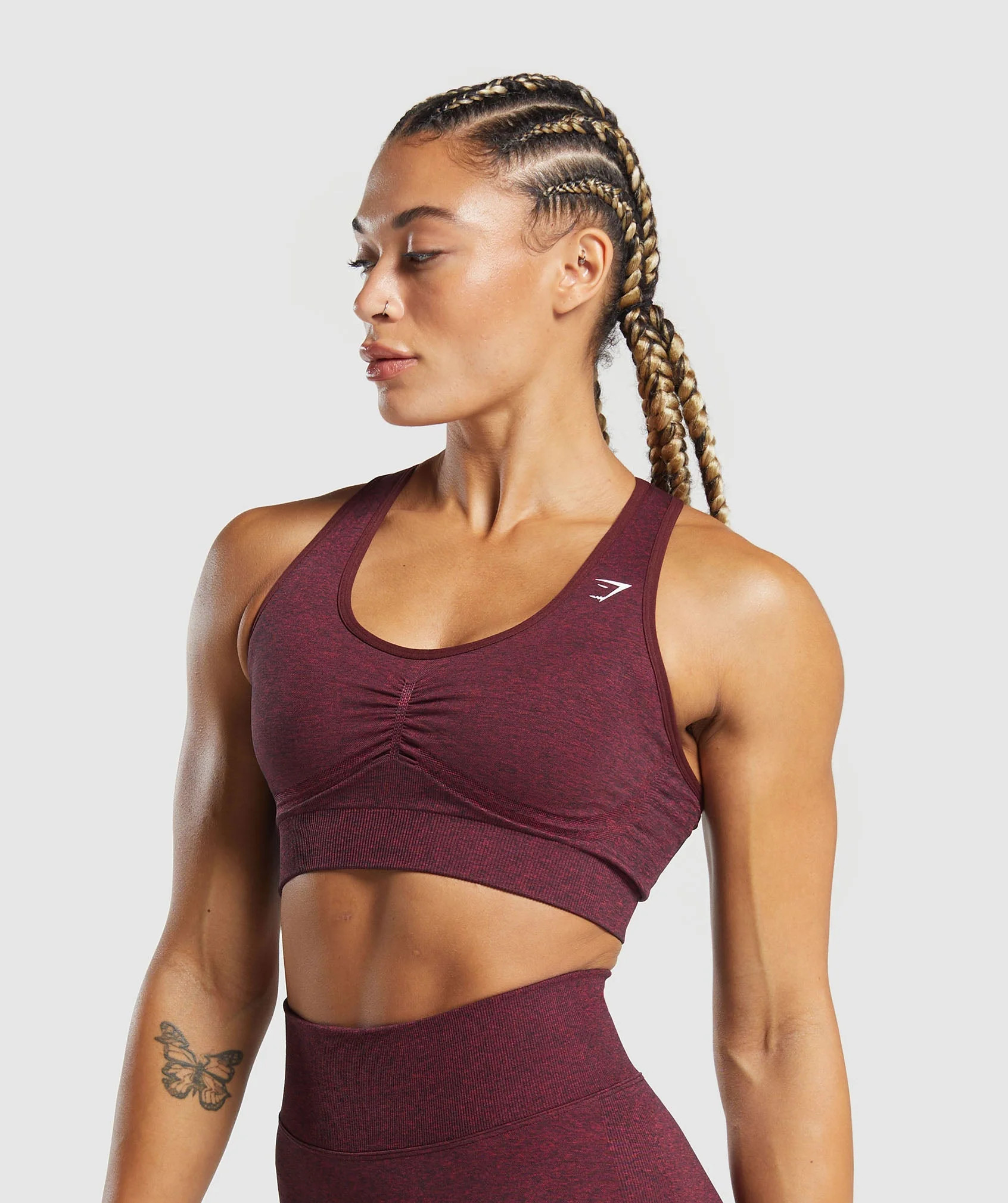 Lift Contour Seamless Sports Bra Black/Black Marl | Gymshark US