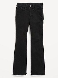 High-Waisted Built-In Tough Black-Wash Flare Jeans for Girls | Old Navy (US)