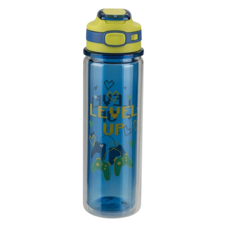 Level Up Gamer Plastic Tumbler with Chugger Lid, Blue, 20 oz, Valentine's Day by Way To Celebrate | Walmart (US)