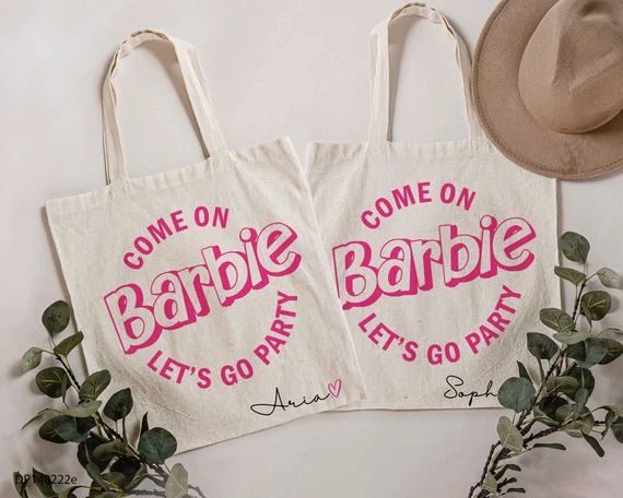 Barbie Bachelorette Party Tote Bags Come on Barbie Lets Go | Etsy | Etsy (US)