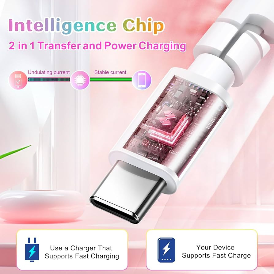 Aolcev USB C Cable 66W Fast USB A to USB C Charging Cord 3.3FT Cute Beaded USB Type C Charger Cor... | Amazon (US)