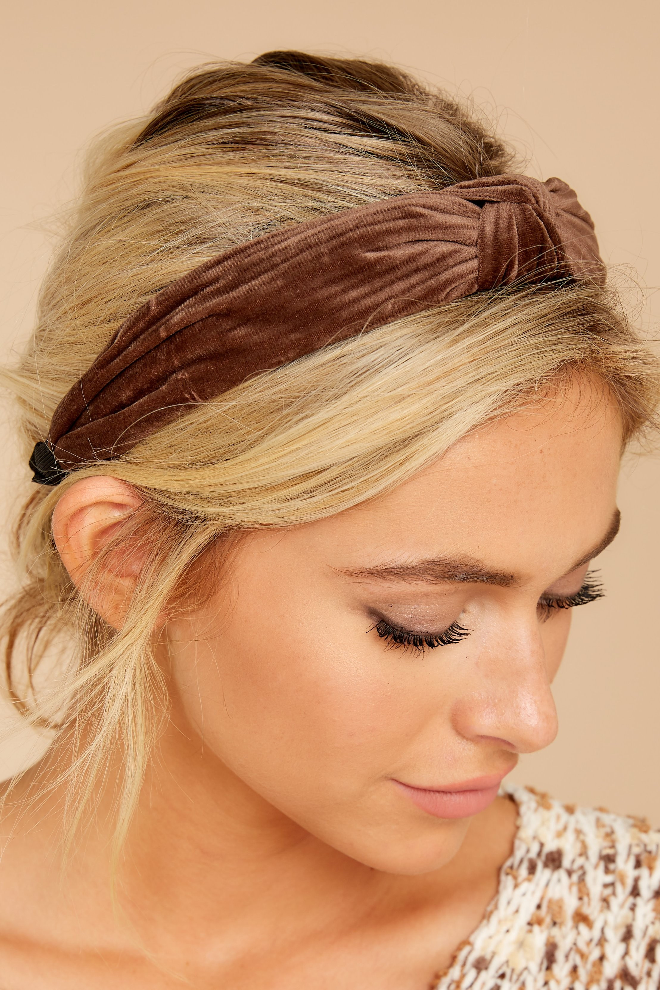 Totally Knot Brown Headband | Red Dress 
