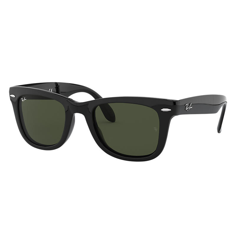 Ray-Ban Wayfarer Folding Classic Black Sunglasses, Green Lenses - Rb4105 | Ray-Ban (US)