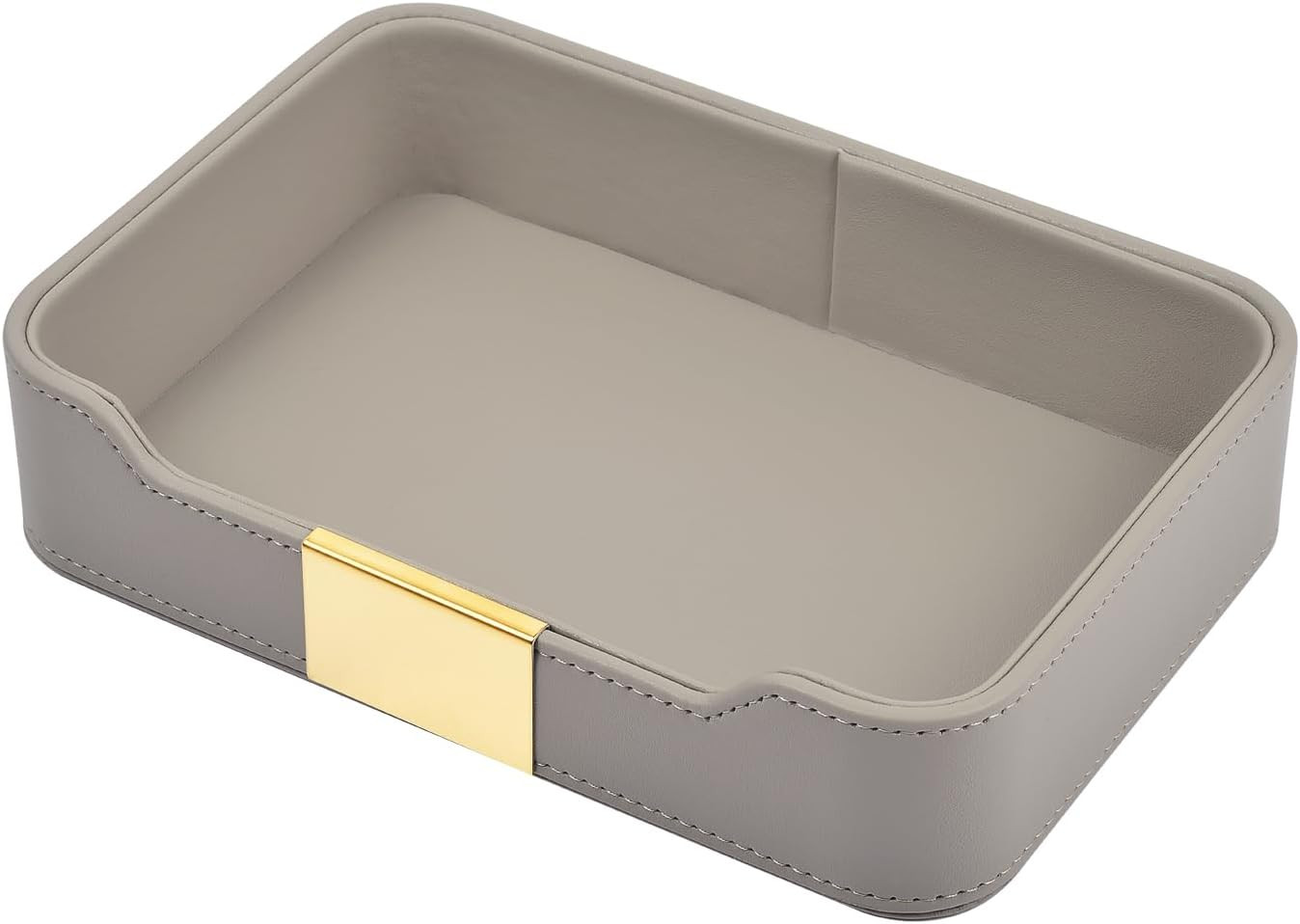 Leather Jewelry Tray Desktop Storage,Luxury Perfume Tray Nightstand Organizer Entryway Decorative... | Amazon (US)
