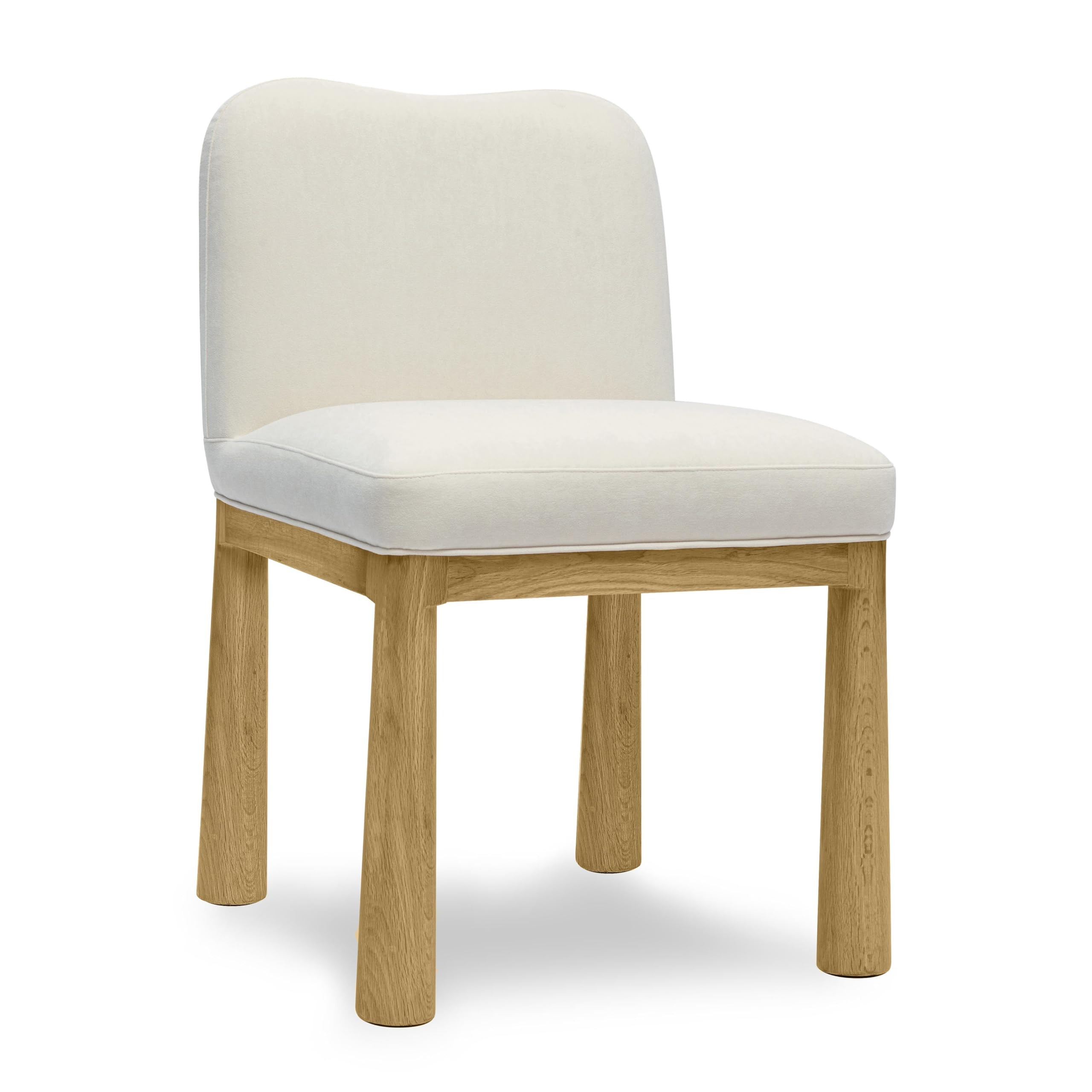 Tov Furniture Tiara Cream Velvet Oak Dining Chair | Amazon (US)