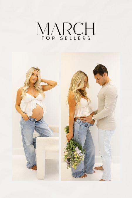 Maternity shoot top + jeans 👖 

#LTKbump #LTKstyletip #LTKfindsunder100