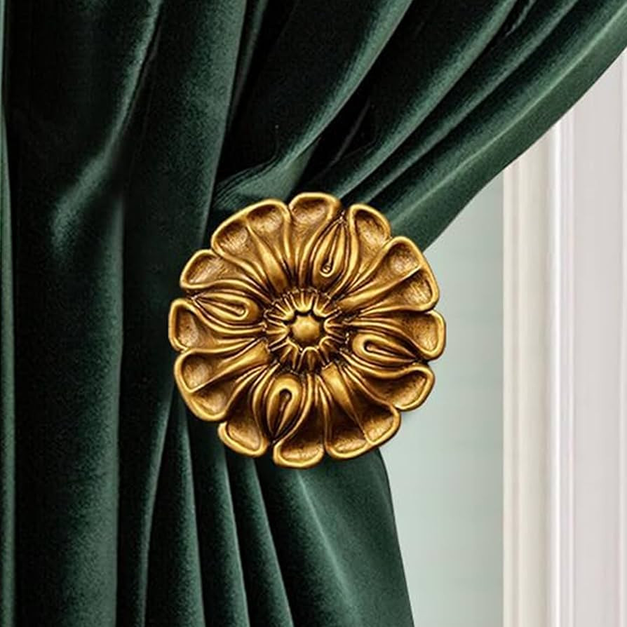 Vintage-Curtain-Holdbacks丨Set of 2 Curtain Tiebacks Wall Mounted with Screws丨Classic Decorati... | Amazon (US)