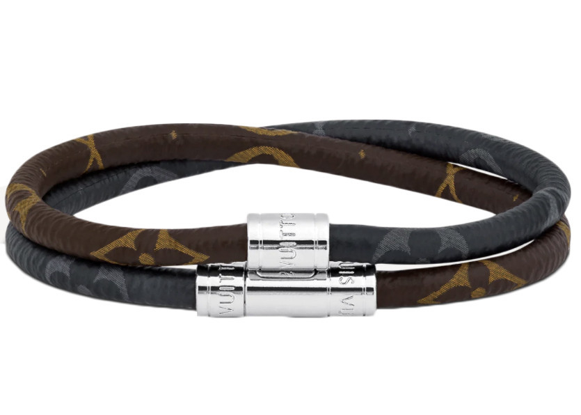 Men's Louis Vuitton Keep It Double Leather Bracelet in Eclipse/Macassar | StockX
